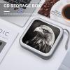 VstaDank Eagle Black And White CD Case Holder 40 Capacity Hard Plastic DVD Case Portable Zipper Disc Storage Organizer Large Storage EVA Protective Blu-ray Wallet for Home Games Disc view 4
