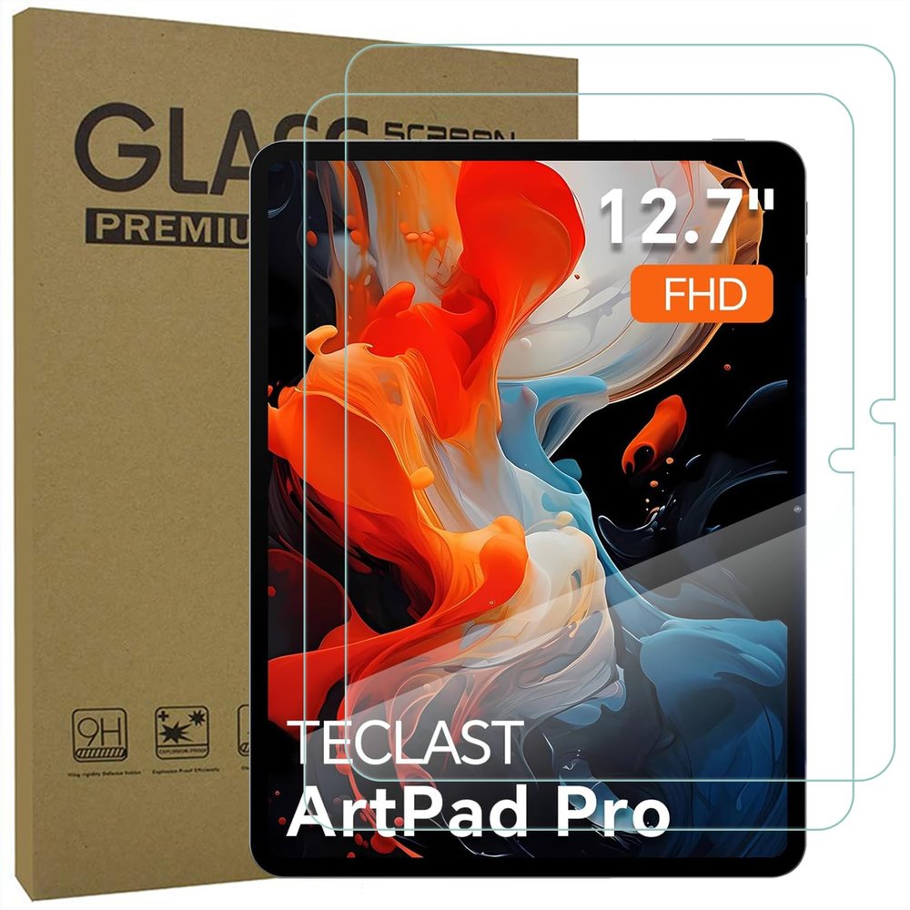 AKNICI 2-Pack Screen Protector for TECLAST Artpad Pro/Blackview Link 8 Tablet 12.7 Inch, Tempered Glass Film, 9H Hardness/Anti-Scratch