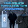 Halo-Siren Keychain, HaloSiren Personal Safety Alarm - 130db Loud Alarm Keychain with LED Strobe Light, Compact Emergency Siren (Double Flashing Lights - Blue + Copper Ring) view 3