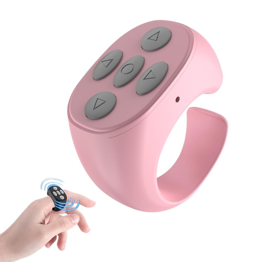 Fingertip Wireless Remote Control, Scrolling Scroller for Phone Tablet (Black)