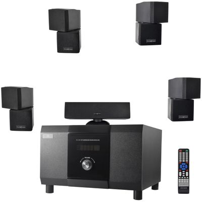 5.1 Channel Home Theater System with 10" Subwoofer, Bluetooth,5 Speakers, Remote, Radio, RCA- Perfect for Movies, Music, Karaoke