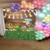 Easter Backdrops for Photography 8x10FT Spring Flower Egg Rabbit Green Grass Wooden Wall Background Kids Newborn Easter Party Decorations Portrait Photo Props view 3