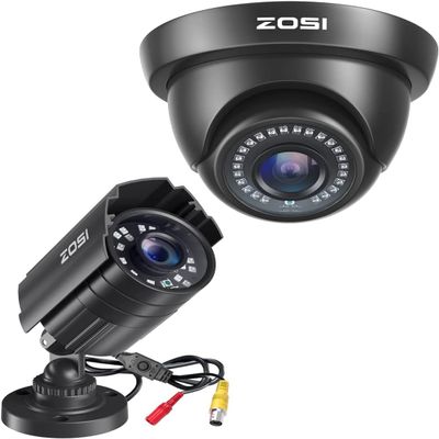 ZOSI 2.0MP 1080P HD Security Camera System | Hybrid 4-in-1 TVI/CVI/AHD/CVBS CCTV Camera | Weatherproof Housing | Indoor Outdoor for 960H/720P/1080P/5MP/4K Analog DVR (Black)