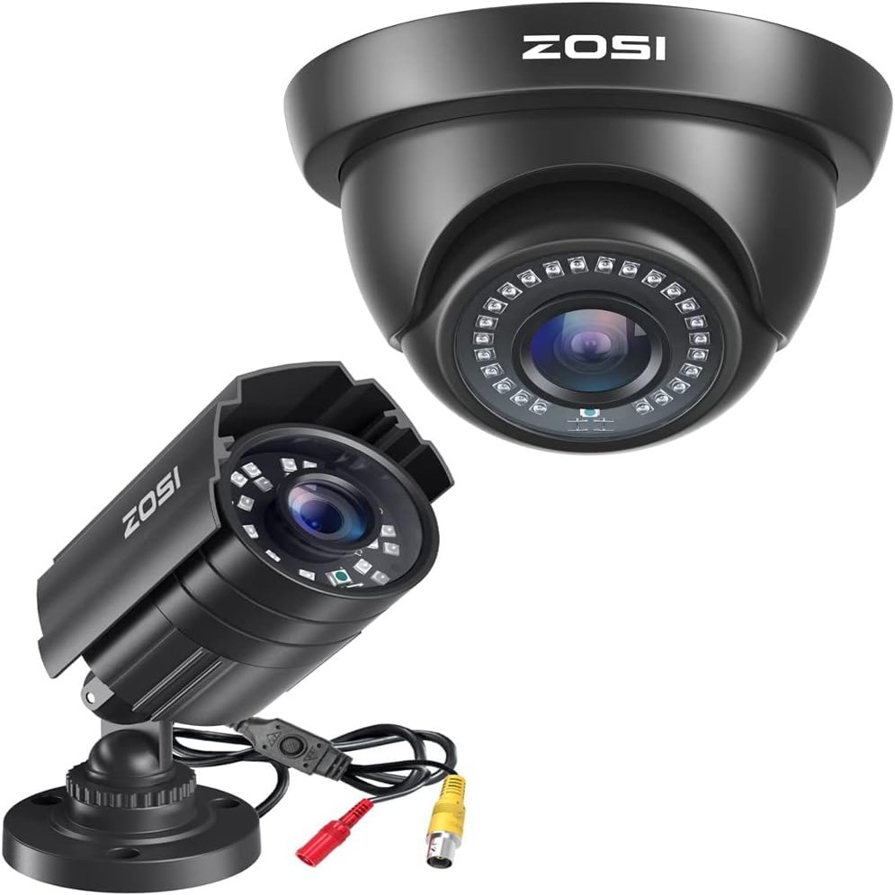 ZOSI 2.0MP 1080P HD Security Camera System | Hybrid 4-in-1 TVI/CVI/AHD/CVBS CCTV Camera | Weatherproof Housing | Indoor Outdoor for 960H/720P/1080P/5MP/4K Analog DVR (Black)
