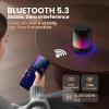 Hounyoln Magnetic Bluetooth Speaker, N52 Magnet Phone Holder,600mAh RGB Light Magnetic Speaker, 12Hrs Night Light Play, 360 Sound, Type-C, TF Card, TWS Stereo Pairing, Ideal for Camping, Fitness view 4