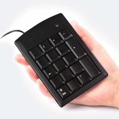A Multi-Functional Wired Numeric Calculator with a 19-Key Numeric keypad, Suitable for laptops, Easy to use, and Compatible with Win7 and PS2 Systems.