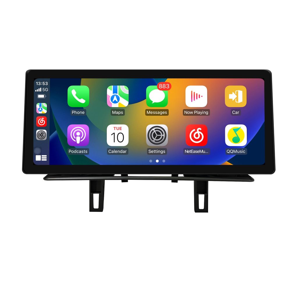 12.3 Inch Linux Screen Upgrade for BMW Radio E81 E82 E87 E88, Wireless CarPlay and Android Auto, Screen Mirroring, Vehicle Cameras