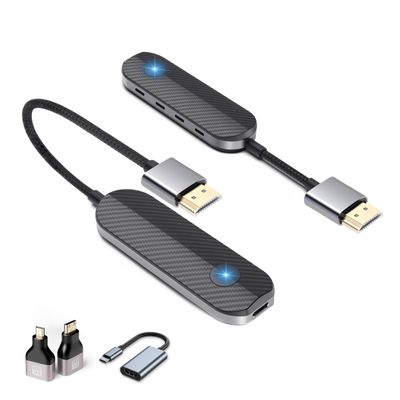 iShare Pro Kit All-in-One Wireless HDMI Transmitter and Receiver, Premium Carbon Fiber Design, 4K Decoding 1080P 60Hz, 328ft Long Range, Includes Adapters for Drones Cameras MacBook