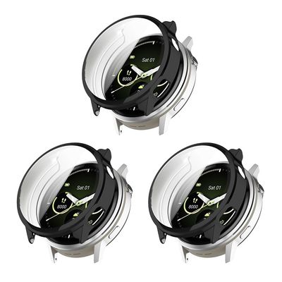 3 Pack Cases Compatible with Garmin Venu 4 41mm with Screen Protector, 360 Rundum Flexible TPU Shockproof Scratch Proof Cover Case for Garmin Venu 4 41mm Smartwatch (Black/Black/Black)