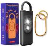 Halo-Siren Keychain, HaloSiren Personal Safety Alarm - 130db Loud Alarm Keychain with LED Strobe Light, Compact Emergency Siren (Double Flashing Lights - Black + Copper Ring) view 1