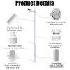 2-6M Tall Security Camera Pole Outdoor, Universal Surveillance Camera Post Stand with 4 Brackets, Backyard Walkway Industrial Commercial Home Use(Tall 3m/9.8ft) view 2