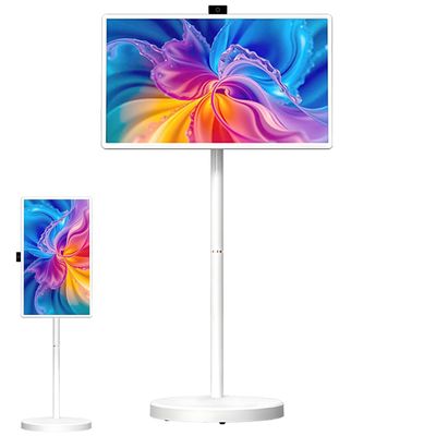 FgdVrelnor Full Hd Smart Portable Tv, 1080p Touchscreen Display, Multi-Angle Adjustment, 360 Rotation, with Wheels, Suitable for Bedrooms and Kitchens. 32in8+128G