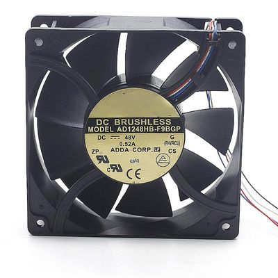 12038 Cooling Fan, DC48V 4-Wire 0.52A 12CM Double Ball Bearing Cooling Fan