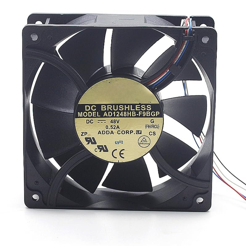 12038 Cooling Fan, DC48V 4-Wire 0.52A 12CM Double Ball Bearing Cooling Fan