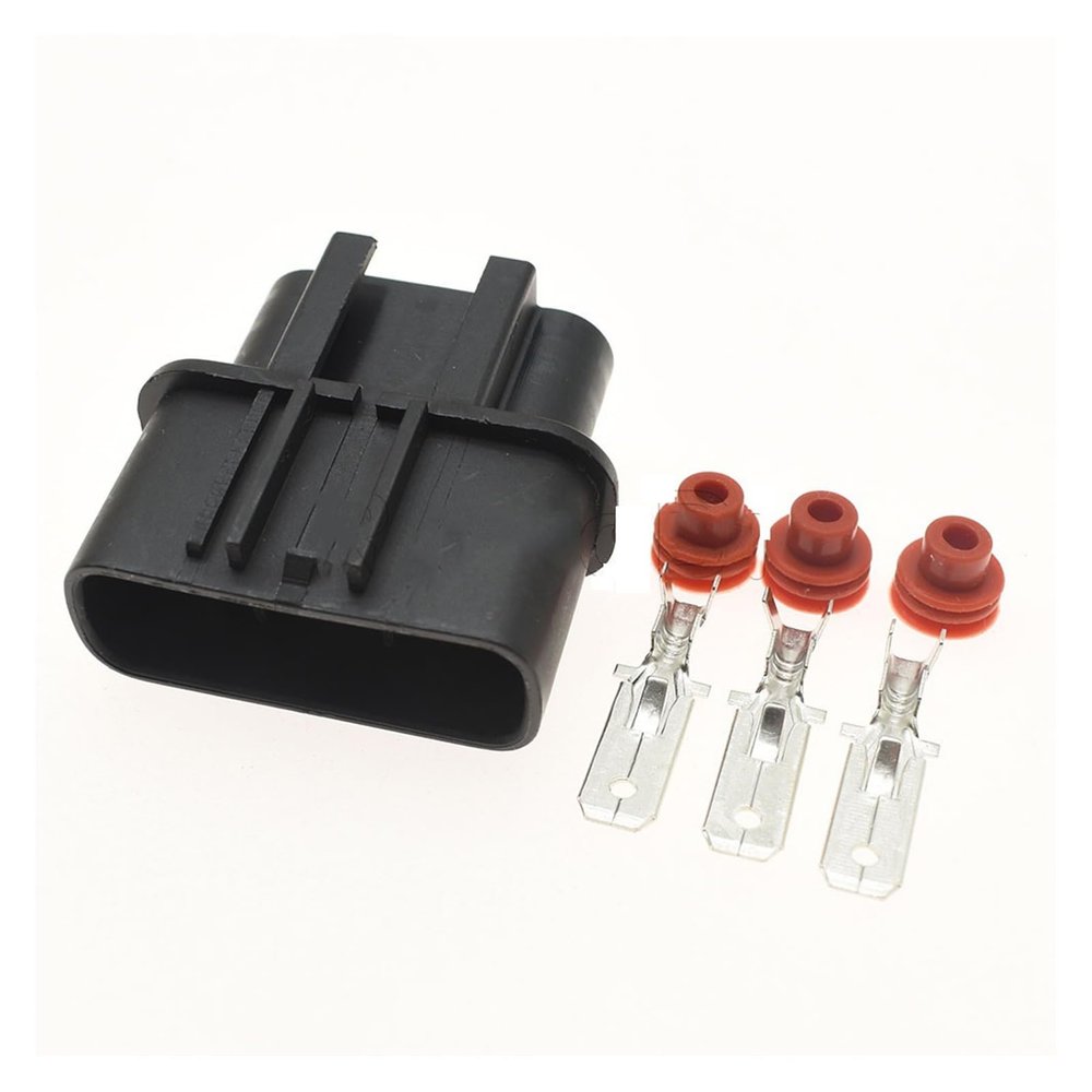 1-20 Sets Black 3 Pin Way 6.3 Automotic Qlw 250 R Slot Wiring Harness Connector Power Cord QLW-A-3F- Qlw-A-3F-GR(Male Set 5Sets)(Male Set,1Set)