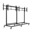 46-55" Mobile 3x1 Video Wall Mounting System with Wheels, Heavy Duty VESA 800x400 Triple Screen Bracket view 2
