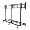 46-55" Mobile 3x1 Video Wall Mounting System with Wheels, Heavy Duty VESA 800x400 Triple Screen Bracket view 3