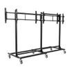 46-55" Mobile 3x1 Video Wall Mounting System with Wheels, Heavy Duty VESA 800x400 Triple Screen Bracket view 4