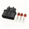 1-20 Sets Black 3 Pin Way 6.3 Automotic Qlw 250 R Slot Wiring Harness Connector Power Cord QLW-A-3F- Qlw-A-3F-GR(Male Set 5Sets)(Male Set,20Sets) view 1