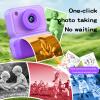 Kids Camera Instant Print, Instant Camera with 4 Roller Photo Paper & 32GB Card, 1080P Dual-Lens Digital Camera for Kids, Boys and Girls Toys Gifts for Teenage Girls Kids Toys for Ages 8-13 (Purple) view 2