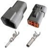 DTP04-2p Automotive Sealed Water Proof Connector 2p4p6p Harness Plug High Current Spot Lamp Socket(4p,5sets) view 1
