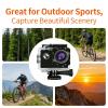 4K Action Camera, Waterproof WiFi Sports Camcorder, Ultra-Wide Lens Outdoor Adventure Gear for Diving Cycling Skiing (Gray, 32G) view 2