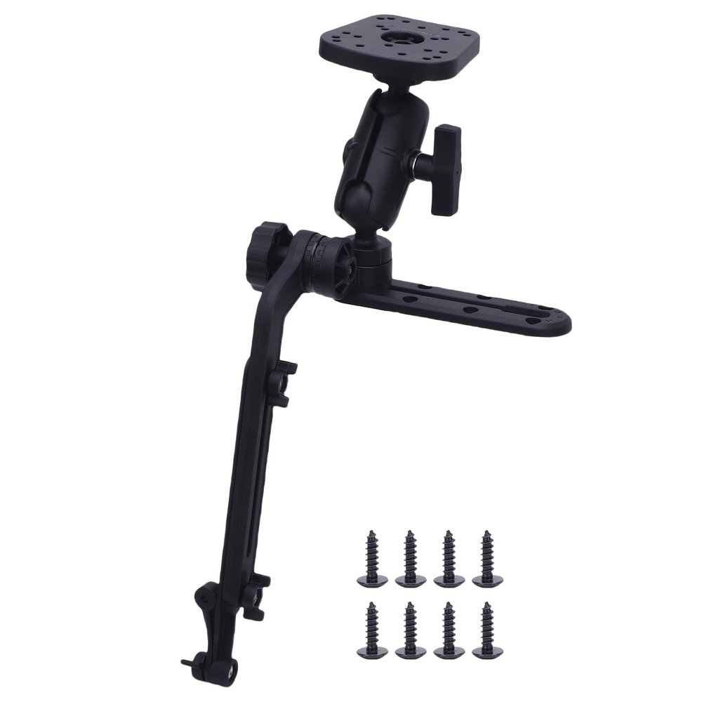 AOWINHIT Marine Electronic Mount 1.5in Ball Base Fish Finder Mounting Plate with Adjustable Arm for Yachts Boats Water Sports