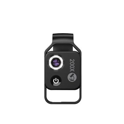 200x Magnification Microscope Lens with CPL Filter, Miniature Pocket Macro Lens, Compatible with All Smartphones.(Black Without CPL)