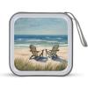 VstaDank Beach Scene with Chairs CD Case Binder for Travel Car DVD Storage Case DVD Storage Bag with Handles Cover CD Storage Binder for Blu-ray Movie Music Audio Disks 40 Disc Units view 1
