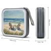 VstaDank Beach Scene with Chairs CD Case Binder for Travel Car DVD Storage Case DVD Storage Bag with Handles Cover CD Storage Binder for Blu-ray Movie Music Audio Disks 40 Disc Units view 2