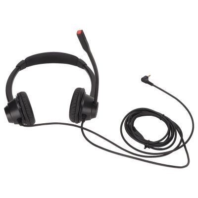 Hulex Supplies 2.5mm Office Headset, Dual Ear Telephone Headphone with Noise Cancelling Microphone, Binaural Customer Service Headphones for Phone Sales Hospitals Banks, Comfortable ABS Material