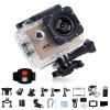 4K Action Camera, Waterproof WiFi Sports Camcorder, Ultra-Wide Lens Outdoor Adventure Gear for Diving Cycling Skiing (Gold, 64G) view 1
