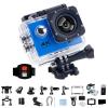 4K Action Camera, Waterproof WiFi Sports Camcorder, Ultra-Wide Lens Outdoor Adventure Gear for Diving Cycling Skiing (Blue, 64G) view 1