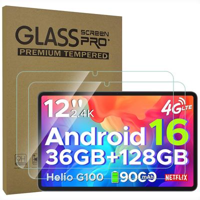 AKNICI 2-Pack Tempered Glass Screen Protector for DOOGEE Tab G6 Pro Tablet 12 Inch, Ultra Clear Transparency Anti-Scratch 9H Hardness