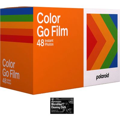Polaroid Go Color Film - 48 Photos - 3 Double Packs Bulk Film with Cloth - for Polaroid GO Camera Only