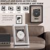 zxmeimm Retro Music Photo Frame CD Player, Professional-Grade CD, Dual-Purpose Wall-Mount/Desktop Design, Requires External Speakers, Digital Display & Remote,CD not Included White view 3