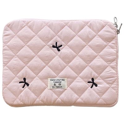 11/13/15 Inch Fluffy Laptop Bag Shockproof Quilted Computer Cover Bag Lattice Laptop Protective Bag Printing for Tablet Protection