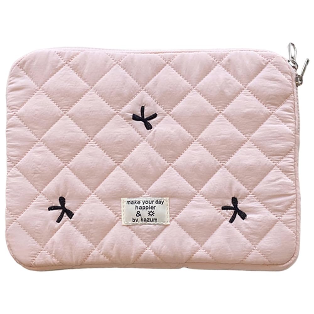 11/13/15 Inch Fluffy Laptop Bag Shockproof Quilted Computer Cover Bag Lattice Laptop Protective Bag Printing for Tablet Protection