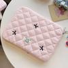 11/13/15 Inch Fluffy Laptop Bag Shockproof Quilted Computer Cover Bag Lattice Laptop Protective Bag Printing for Tablet Protection view 3