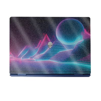 Glossy Glitter Laptop Skin Compatible with Alienware 16/16X Aurora (2025) - Planetary Grid - Premium 3M Vinyl Protective Wrap Decal Cover - Easy to Apply | Crafted in The USA by MightySkins