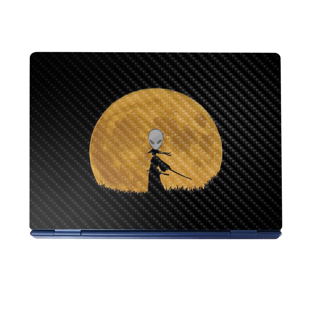 Carbon Fiber Laptop Skin Compatible with Alienware 16/16X Aurora (2025) - Samurai - Premium 3M Vinyl Protective Wrap Decal Cover - Easy to Apply | Crafted in The USA by MightySkins
