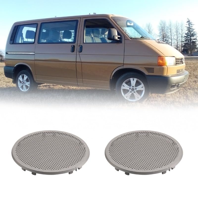 HDKENF Car Front Door Trumpet Tweeter Speaker Cover 2pcs Speaker Grill Iron Subwoofer Cover Audio Mesh Protector Guard(Silver)