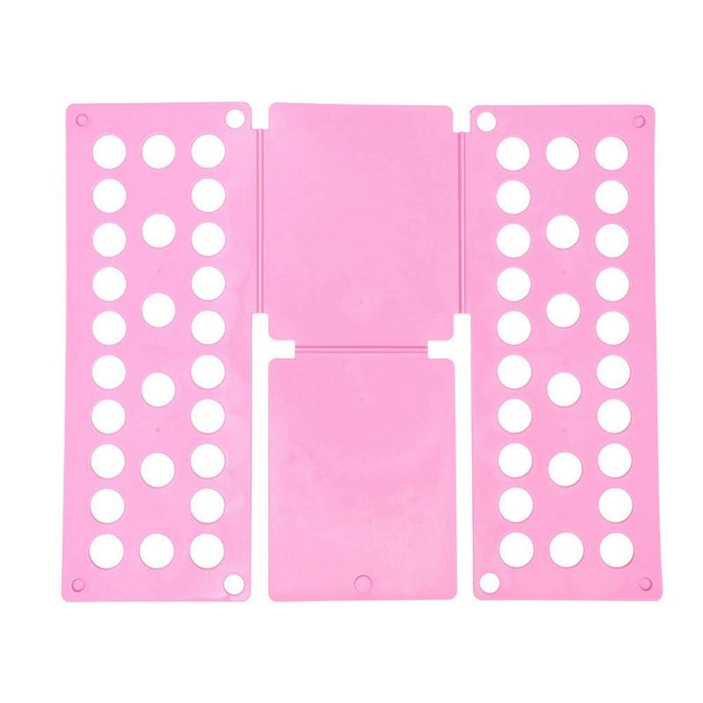 TKOWTB Plastic Clothes Folding Board Kids Laundry Folder Shirt Folding Board Home Storage Tool for Kid Children Adults Pink