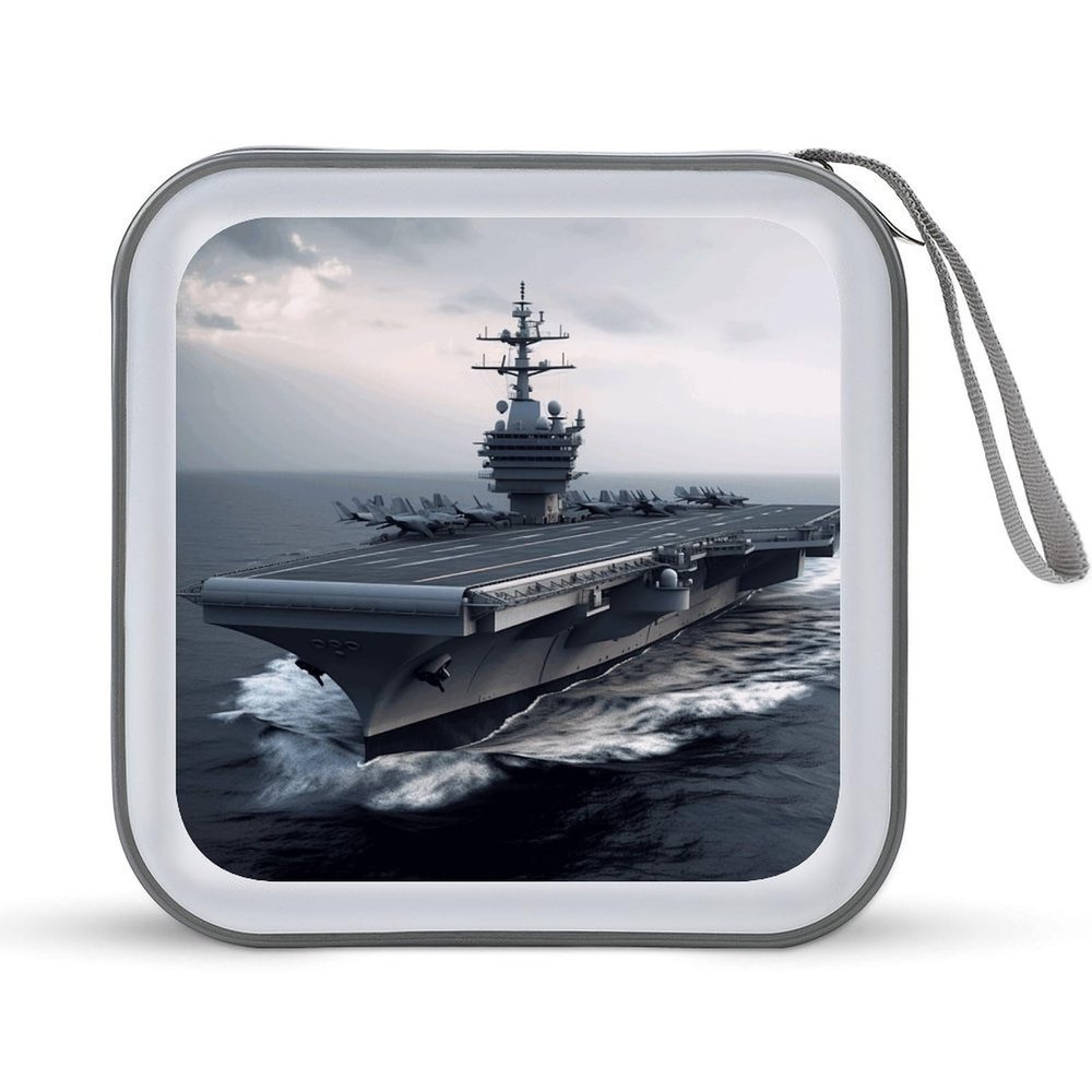VstaDank Aircraft Carrier CD Case Binder for Travel Car DVD Storage Case DVD Storage Bag with Handles Cover CD Storage Binder for Blu-ray Movie Music Audio Disks 40 Disc Units