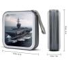 VstaDank Aircraft Carrier CD Case Binder for Travel Car DVD Storage Case DVD Storage Bag with Handles Cover CD Storage Binder for Blu-ray Movie Music Audio Disks 40 Disc Units view 2