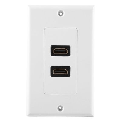 Zyyini Dual Port HDMI Wall Plate, Dual Port Gold Plated HDMI with Ethernet Wall Plate Face Cover for Home Theater DVD TV