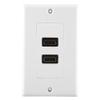 Zyyini Dual Port HDMI Wall Plate, Dual Port Gold Plated HDMI with Ethernet Wall Plate Face Cover for Home Theater DVD TV view 1