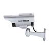 Solar Powered Fake Camera, Dummy Security Camera, Realistic CCTV Surveillance with Red LED Light, Adjustable Pivot System for Indoor Outdoor Use, ABS Material Silver Black (Silver) view 2