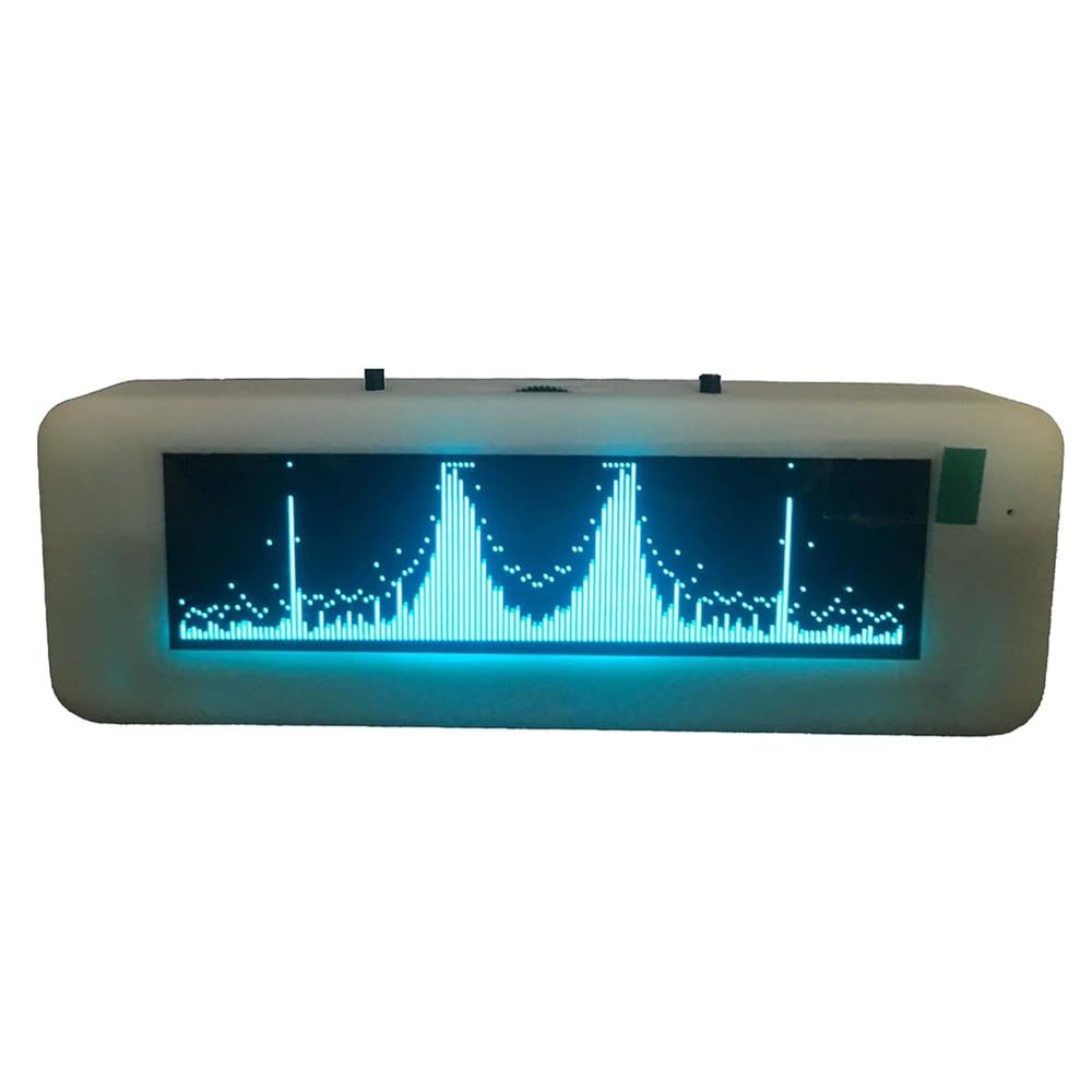 TKOWTB Music Spectrum Display Voice-Controlled Vehicle Professional HiFi Spectrum OLED Music Spectrum Display Blue