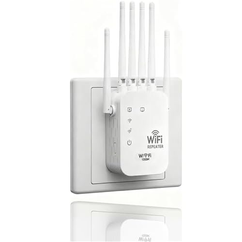 Outdoor WiFi Extender with 6 Antennas, Long Range Wireless Booster & Amplifier, Ethernet Port for PC, 2-Pack, Enhanced Network Coverage & Signal Strength